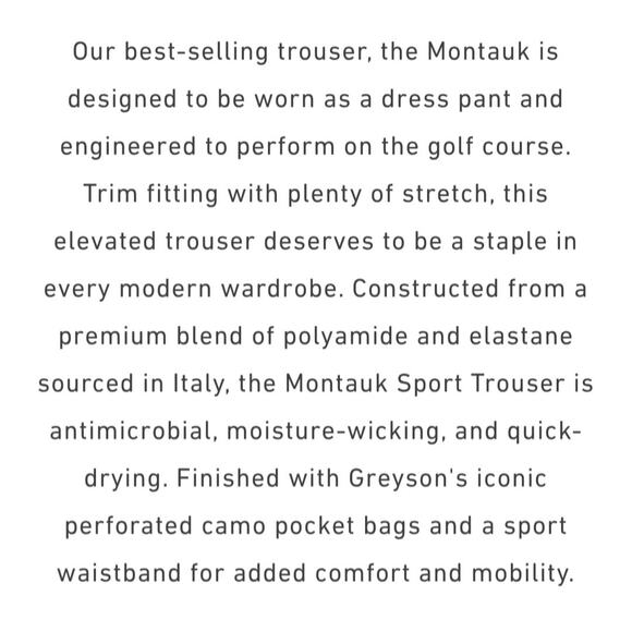 Greyson Montauk Sport Trouser Tailored Fit Performance Pants Riverstone 36x30 - Picture 7 of 11